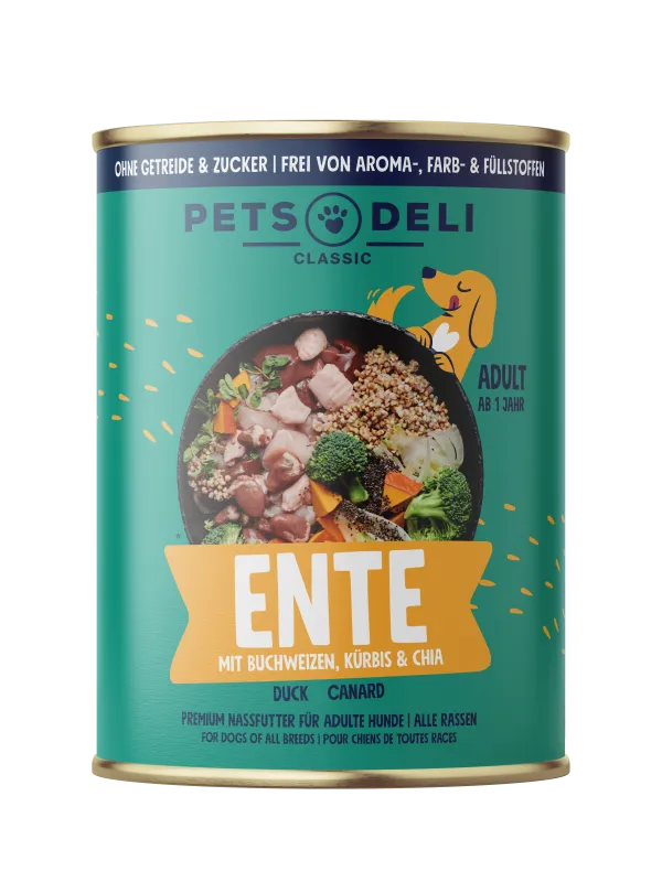 Pets Deli Classic Ente Buchweizen, Kürbis, Fenchel, Chia 400g